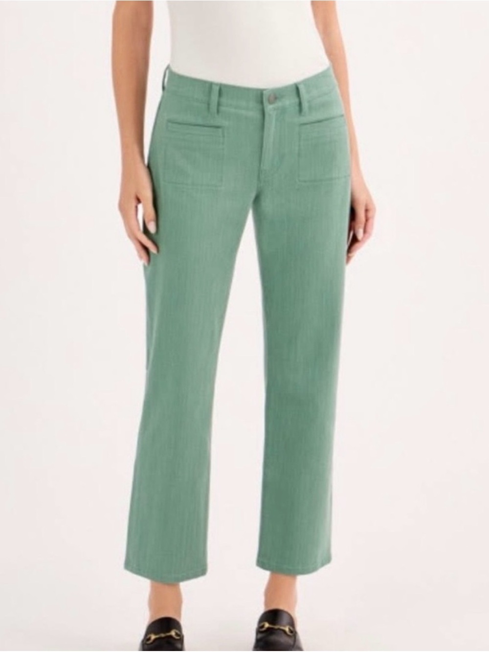 Cabi Austin Jean Sea Glass Green Crop Jeans Size 10